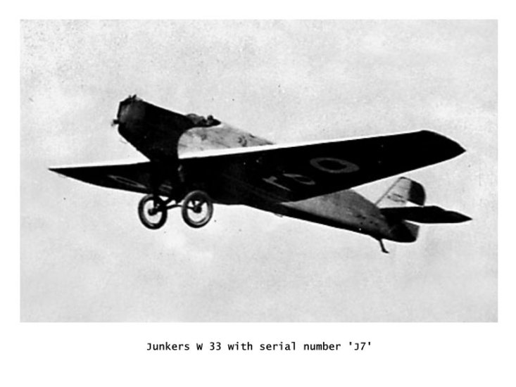 Junkers W 33 with serial number 'J7'